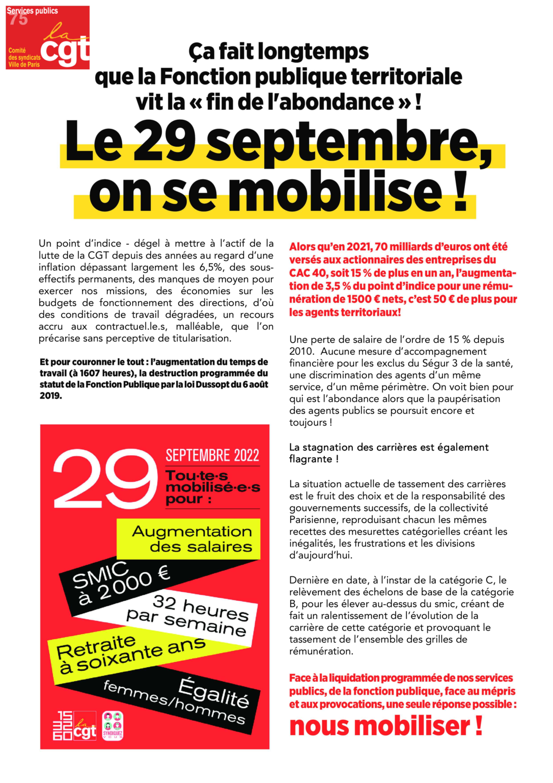 29 Septembre 2022 Ca Fait Longtemps Que La Fonction Publique